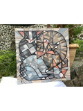 Annemarie Laffont, Geometriccats, painting - Artalistic online contemporary art buying and selling gallery