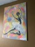 Jayfray, Danseuse au sol color, painting - Artalistic online contemporary art buying and selling gallery