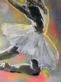 Jayfray, Danseuse au sol color, painting - Artalistic online contemporary art buying and selling gallery