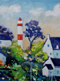 Patrick Brière, Le phare rouge de Doëlan, painting - Artalistic online contemporary art buying and selling gallery