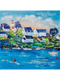Patrick Brière, Le phare rouge de Doëlan, painting - Artalistic online contemporary art buying and selling gallery