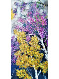 Anne Robin, lune fleurie, painting - Artalistic online contemporary art buying and selling gallery