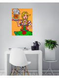 Ewen Gur, Pop Dirndl Orange, painting - Artalistic online contemporary art buying and selling gallery
