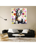 Patrick Cornée, My French bulldog is a rock star, painting - Artalistic online contemporary art buying and selling gallery