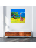 Pascal Poutchnine, En peignant la girafe, painting - Artalistic online contemporary art buying and selling gallery