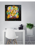 Isabelle Pelletane, Pop flowers black, peinture - Galerie de vente et d’achat d’art contemporain en ligne Artalistic