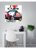 Pauline Cornée, Snoopy plays golf next to Porsche, painting - Artalistic online contemporary art buying and selling gallery