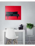 Jérôme Rudin, Le piano noir sur fond rouge, painting - Artalistic online contemporary art buying and selling gallery