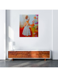 Alain Rolland, La demoiselle dans les fleurs, painting - Artalistic online contemporary art buying and selling gallery