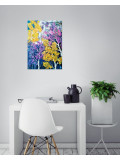 Anne Robin, lune fleurie, painting - Artalistic online contemporary art buying and selling gallery