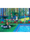 Ludovic Marcenaro, The swimming pool, painting - Artalistic online contemporary art buying and selling gallery