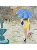 Laurence Oeillet, Promenade sous la pluie, Painting - Artalistic online contemporary art buying and selling gallery