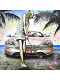Patrick Cornée, Golf, the sea and my Aston Martin, painting - Artalistic online contemporary art buying and selling gallery