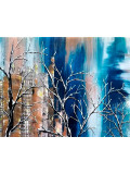Anne Robin, Bleu et or, painting - Artalistic online contemporary art buying and selling gallery