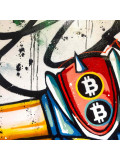 Patrick Cornée, Goldorak likes street art and bitcoin, painting - Artalistic online contemporary art buying and selling gallery
