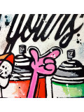 Patrick Cornée, the pink Panther is happy, painting - Artalistic online contemporary art buying and selling gallery