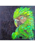 Vincent Bardou, The grace of the green parrot, painting - Artalistic online contemporary art buying and selling gallery