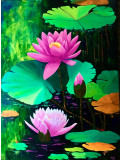 Françoise Augustine, Nénuphars, painting - Artalistic online contemporary art buying and selling gallery