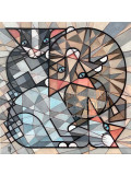 Annemarie Laffont, Geometriccats, painting - Artalistic online contemporary art buying and selling gallery