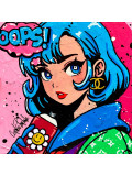 Pauline Cornée, Geek girl and cute flower, painting - Artalistic online contemporary art buying and selling gallery