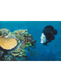 Patrick Chevailler, French Angel and corals, painting - Artalistic online contemporary art buying and selling gallery