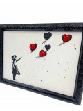 VL, Banksy skull ballon coeur, painting - Artalistic online contemporary art buying and selling gallery
