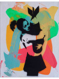 PyB, Bomb Girl Banksy, painting - Artalistic online contemporary art buying and selling gallery