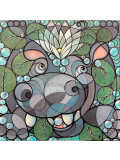 Annemarie Laffont, Hippo, painting - Artalistic online contemporary art buying and selling gallery