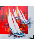 Corinne Vilcaz, Vogue et voiles, painting - Artalistic online contemporary art buying and selling gallery