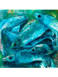 Sylvie Vandensteedam, La mêlée bleue, painting - Artalistic online contemporary art buying and selling gallery