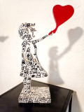 Ravi, Girl red heart Doodle, sculpture - Artalistic online contemporary art buying and selling gallery