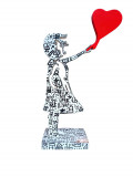 Ravi, Girl red heart Doodle, sculpture - Artalistic online contemporary art buying and selling gallery
