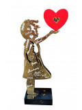 Ravi, Banksy wood bonheur gold, sculpture - Artalistic online contemporary art buying and selling gallery