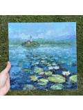 Oxypoint, Water lilies on Lake Bled, painting - Artalistic online contemporary art buying and selling gallery