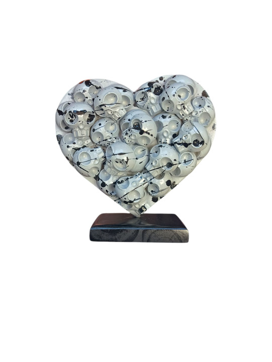HeartSkull gris noir