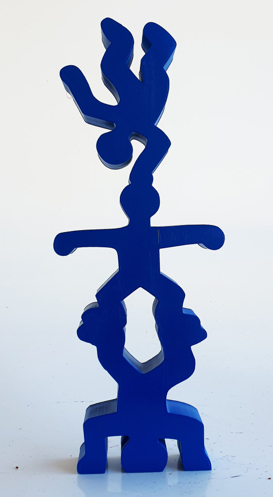 TOTEM BOYS HARING bleu pop