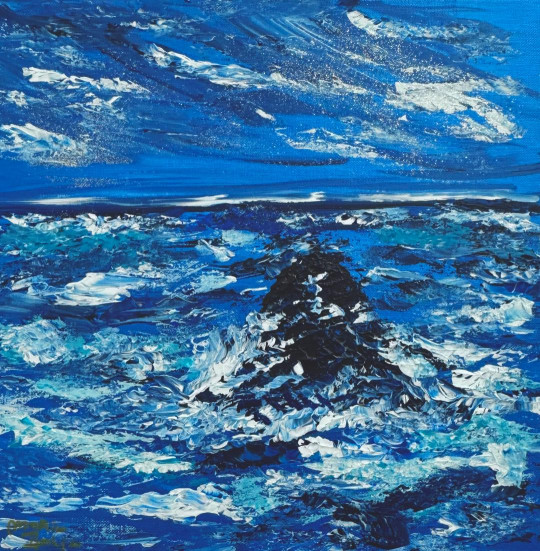 Bord de mer en camaïeu de bleus