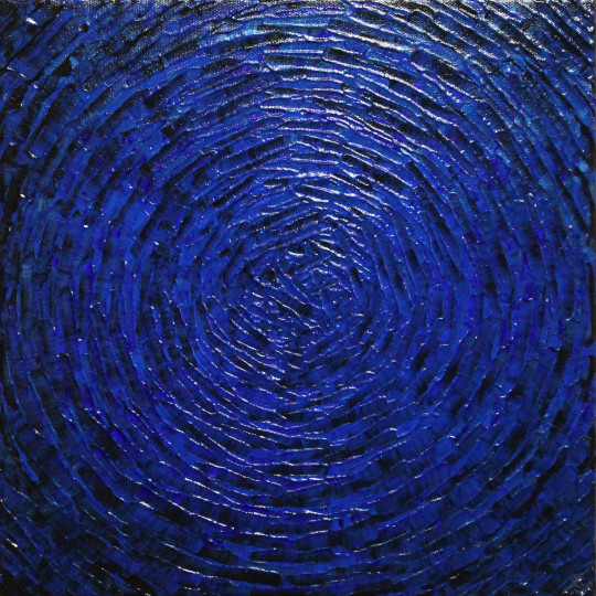 Éclat concentrique bleu sombre