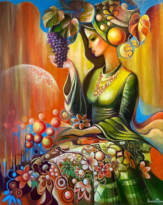 Woman with Grapes