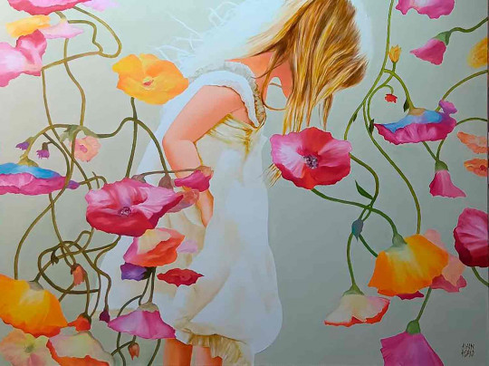 La jeune fille et les fleurs
