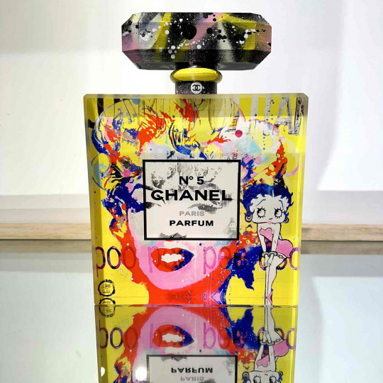 Flacon Chanel n°5, Marilyn et Betty, jaune