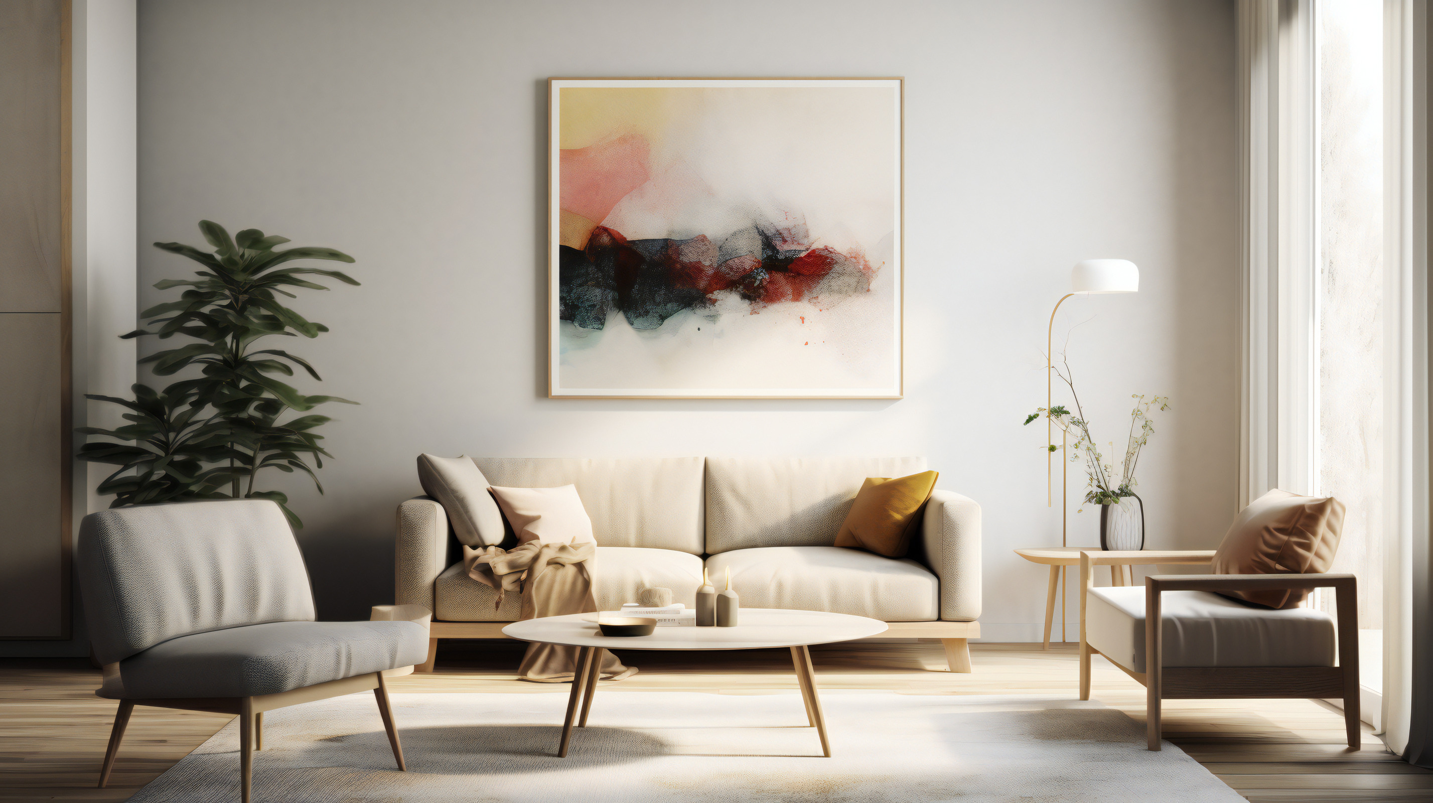 Tableau abstrait contemporain – couleurs et émotions