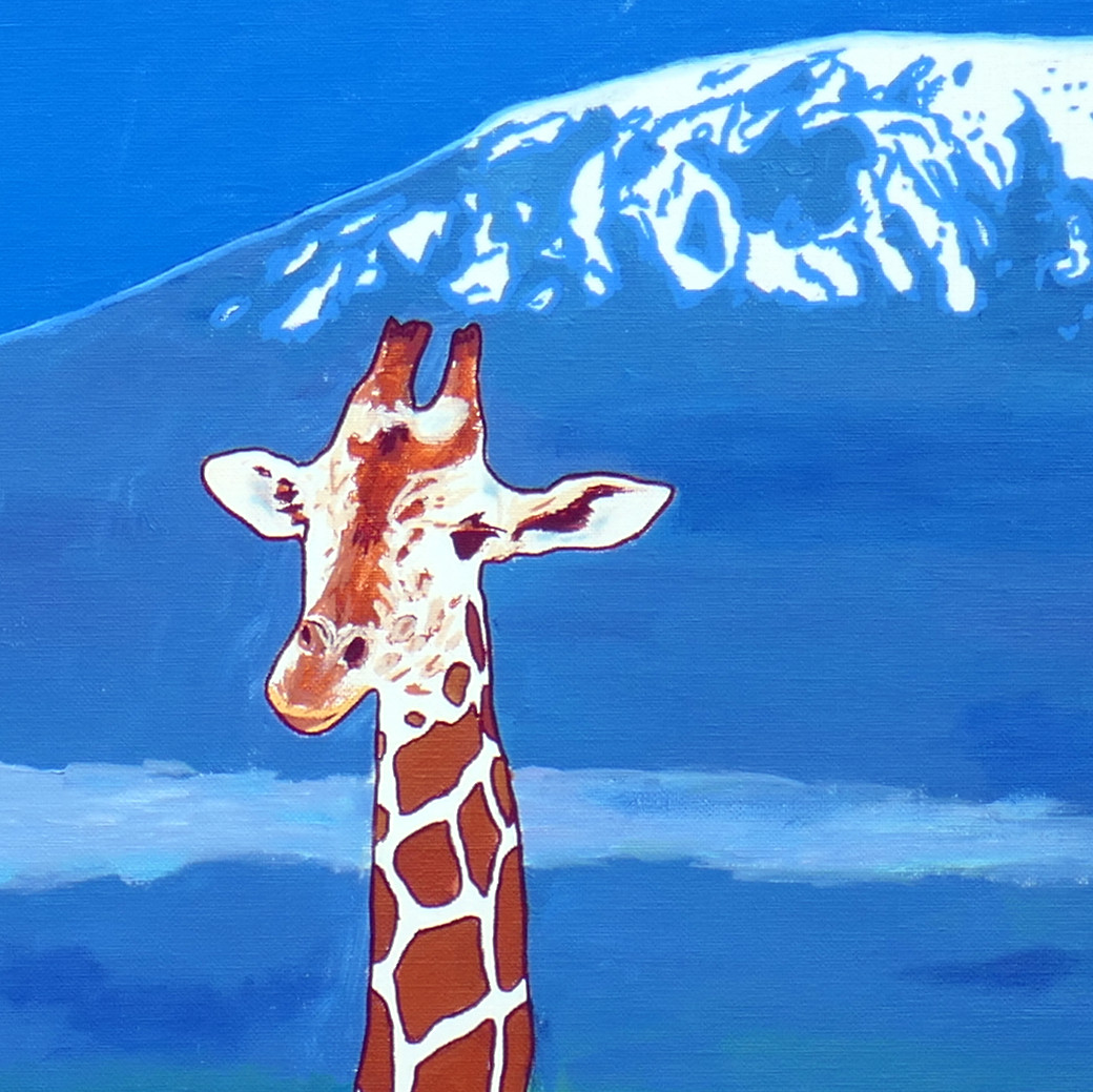 Pascal Poutchnine, En peignant la girafe, peinture - Galerie de vente et d’achat d’art contemporain en ligne Artalistic