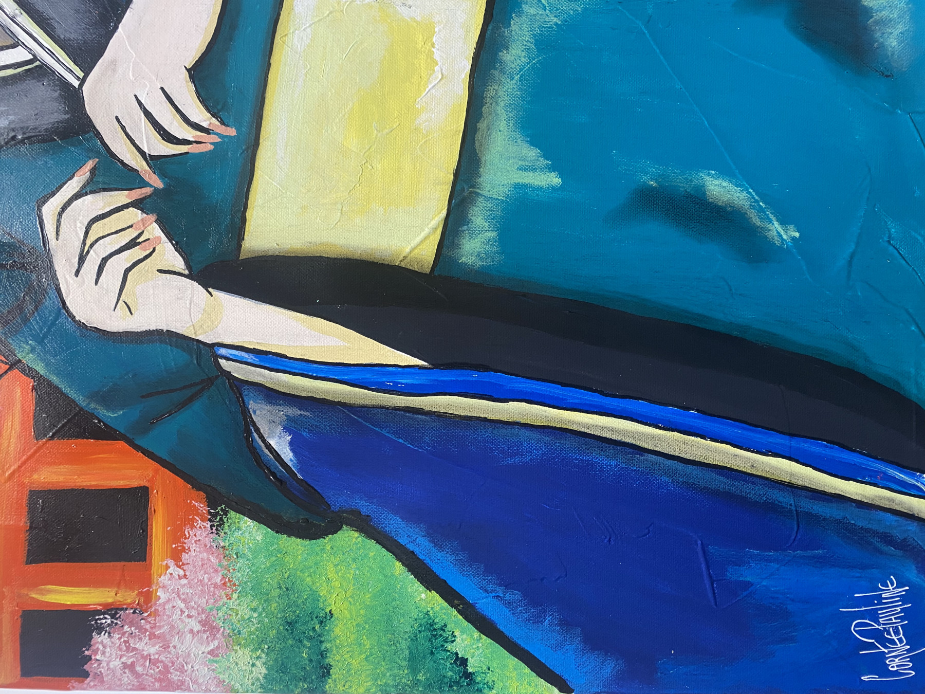 Pauline Cornée, Cheery trees in the forest, peinture - Galerie de vente et d’achat d’art contemporain en ligne Artalistic