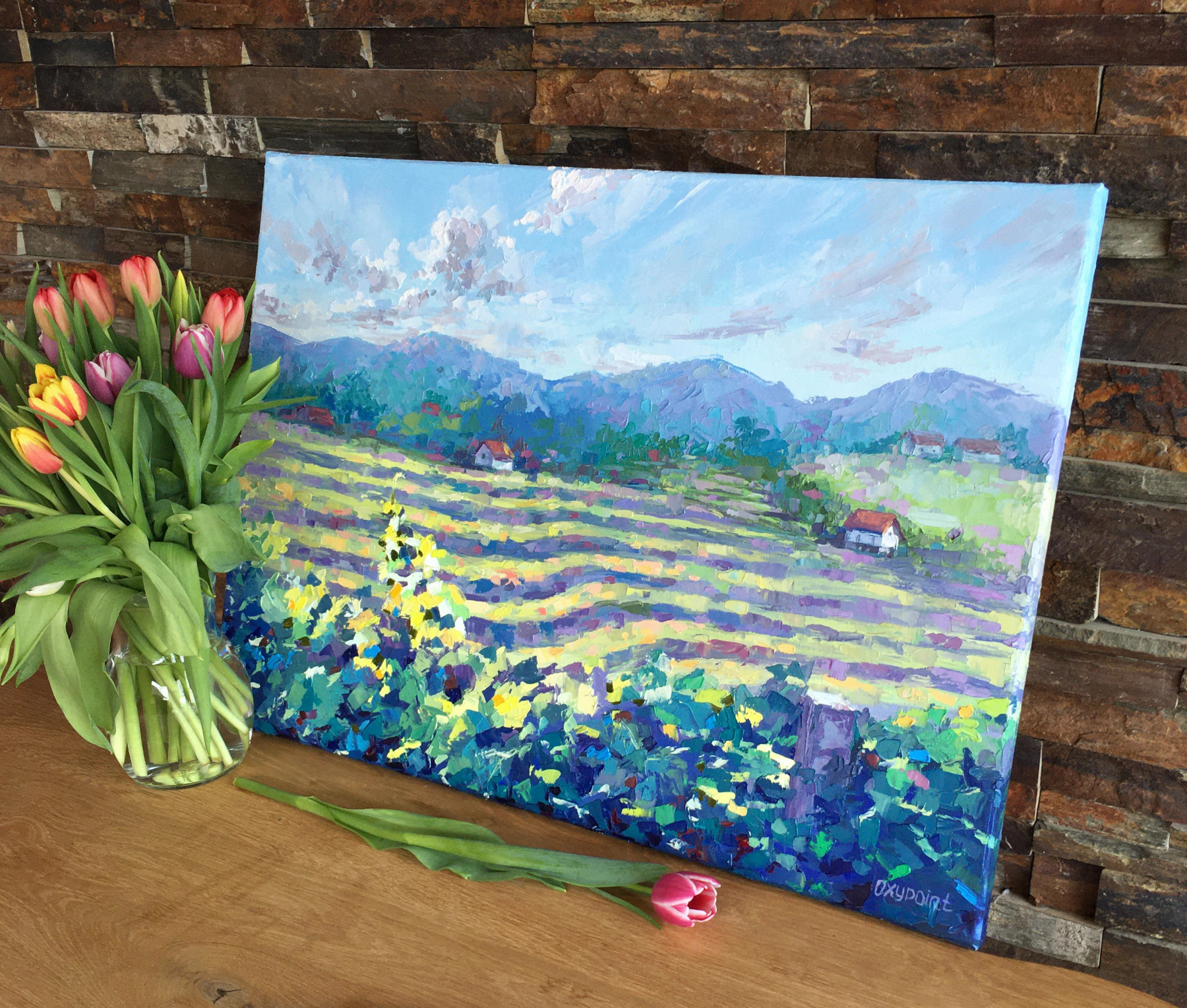 Oxypoint, The vineyards of Haloze, peinture - Galerie de vente et d’achat d’art contemporain en ligne Artalistic