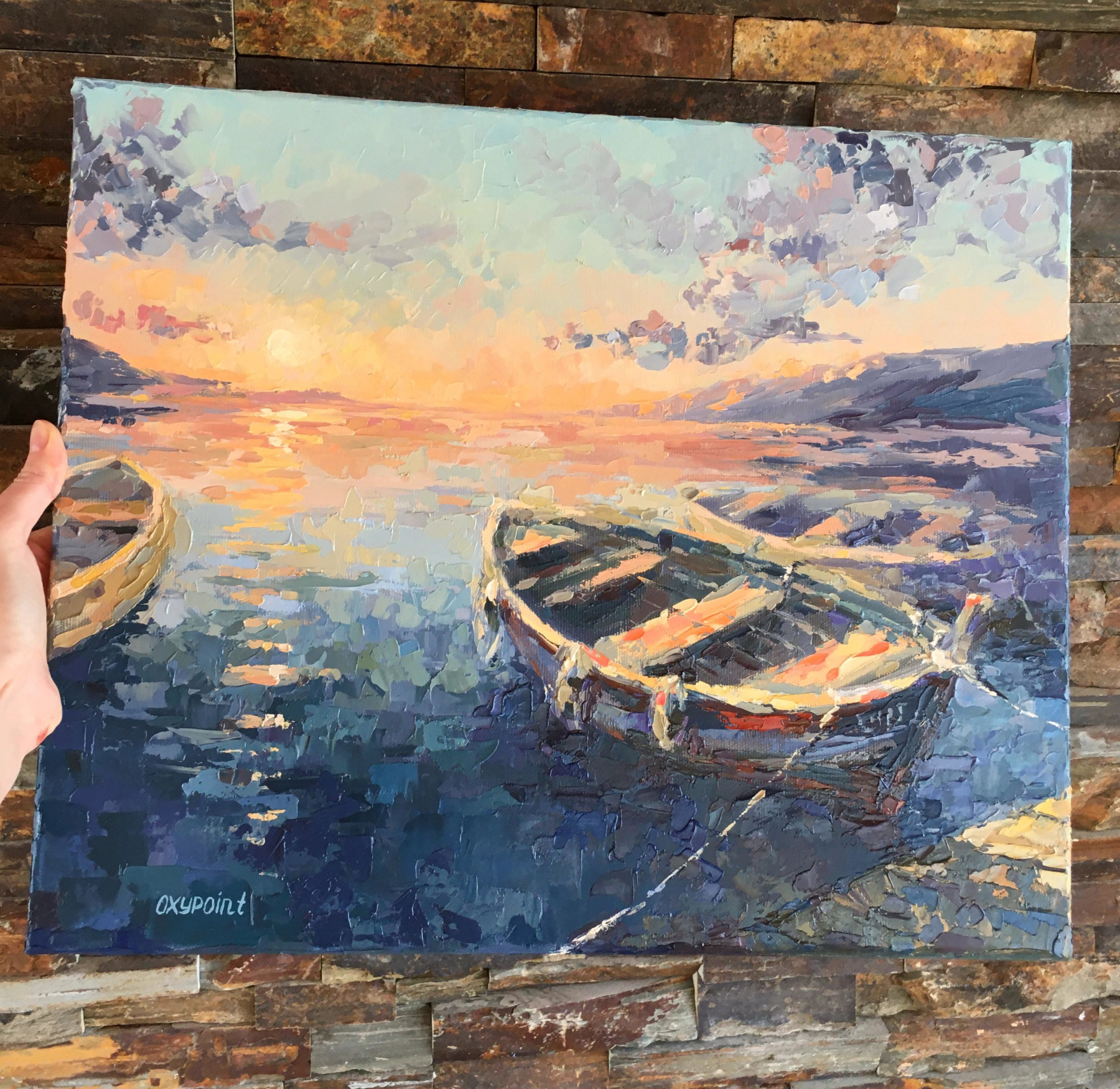 Oxypoint, A moment of peace at sunset, peinture - Galerie de vente et d’achat d’art contemporain en ligne Artalistic