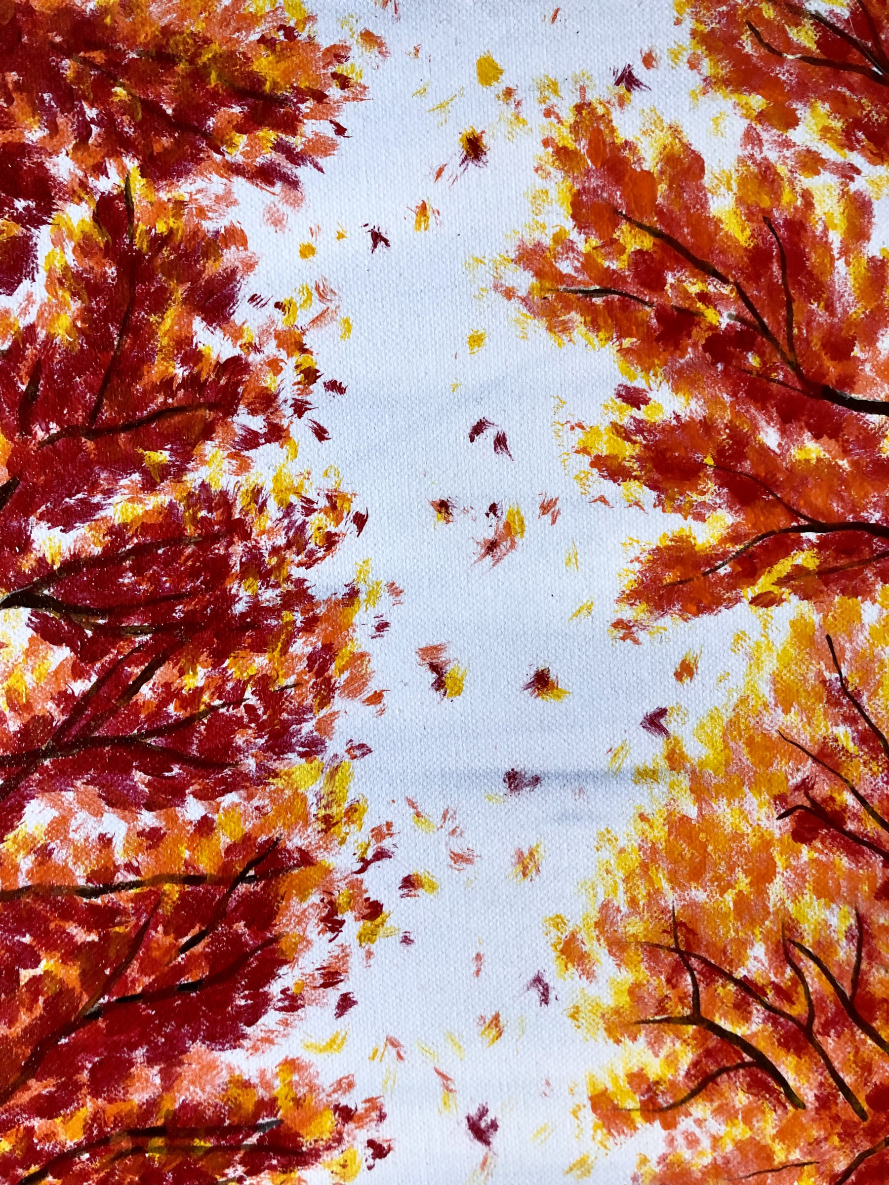 Françoise Augustine, sentier d'automne, peinture - Galerie de vente et d’achat d’art contemporain en ligne Artalistic