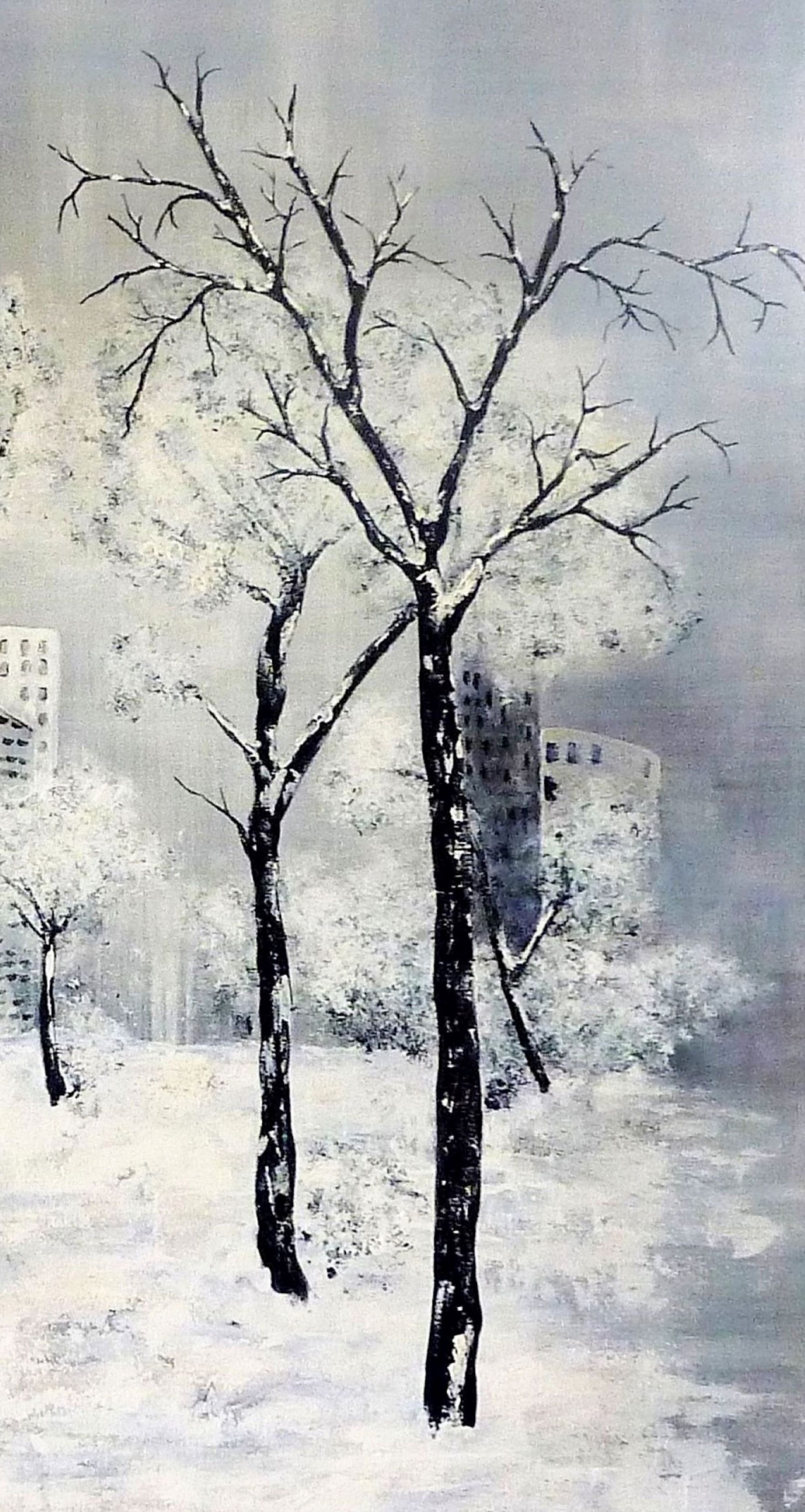 Anne Robin, Ville assoupie, peinture - Galerie de vente et d’achat d’art contemporain en ligne Artalistic