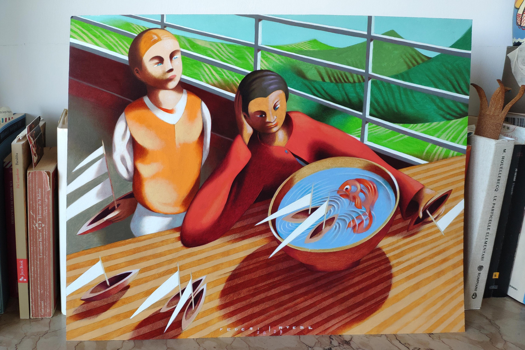 Federico Cortese, A lazy afternoon, peinture - Galerie de vente et d’achat d’art contemporain en ligne Artalistic
