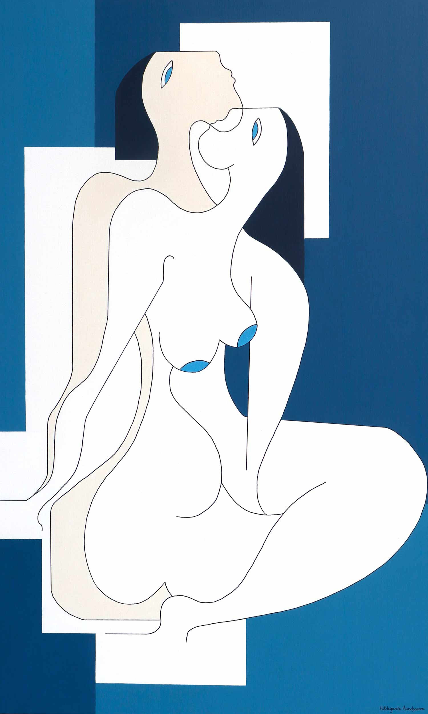 Hildegarde Handsaeme, Relaxing blues, painting - Artalistic online contemporary art buying and selling gallery